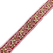 4cm Breit Jacquard Ribbon 2 Yards Embroidery Ribbon Vintage Ethnisches Woven Trim mit Blumenmuster Stickerei Jacquardband Bandbesatz für Verschönerung Handwerk DIY Kleidung Accessoires(8#) von TMTGTS