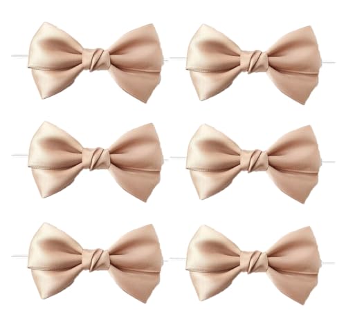 Satinschleifen 20 Stück Bunte Schleifen Vorgebunden 9×8 cm Ribbon Bows Dekorative Schleifen Weihnachtsschleifen mit Draht Twist Krawatten für Party Behandeln Lutscher Favor Taschen Deko (12#) von TMTGTS