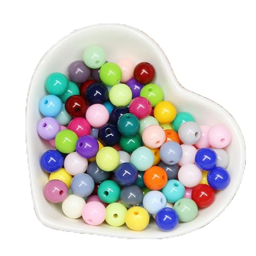 TMTGTS 10mm Acryl Perlen Runde Bunte mit Loch zum Fädeln Auffädeln 300Stück Undurchsichtig Kunststoffperlen 3D Perlen Bead für DIY Schmuckherstellung Armbänder Halsketten Kleidung Bastelperlen(21#) von TMTGTS