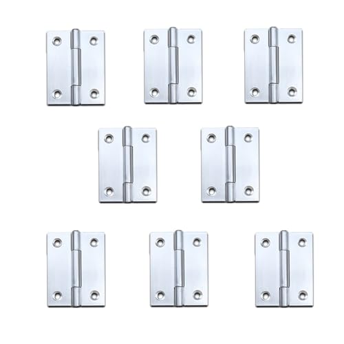 TMTGTS 201 Edelstahl Türscharnier 2 Zoll Scharniere Klappbar Wege-Stahlkugelscharniere Edelstahl Scharniere Steckverbinder Türen Fenster Schränke für Innen und Außentüren Möbelindustrie(8 Stück) von TMTGTS