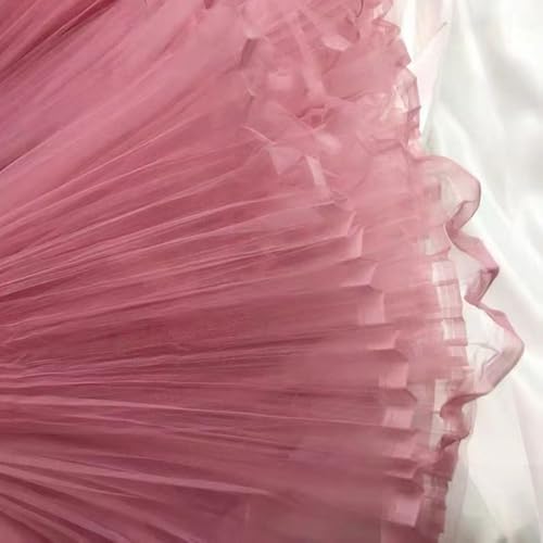 TMTGTS 3D-Falten-Chiffon-Stoff 2m*150cm Tulle Tüll DIY Organza Stoffe zum Nähen Tüllstoff Meterware Deko-Stoff für Hochzeit Party Geschenke Basteln Dekoration von TMTGTS