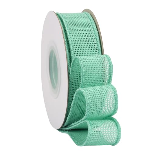 TMTGTS Breit 25mm Juteband lang 20 Yards Vintage Burlap Wired Ribbon mit Draht Sackleinen Band Verdrahtet Sackleinen für Floristen Weihnachten Geburtstag Geschenkverpackung Tauf Hochzeitdeko (10#) von TMTGTS