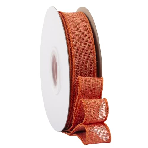 TMTGTS Breit 25mm Juteband lang 20 Yards Vintage Burlap Wired Ribbon mit Draht Sackleinen Band Verdrahtet Sackleinen für Floristen Weihnachten Geburtstag Geschenkverpackung Tauf Hochzeitdeko (30#) von TMTGTS