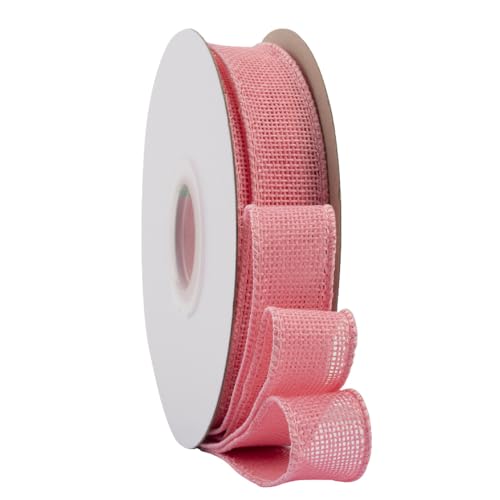 TMTGTS Breit 25mm Juteband lang 20 Yards Vintage Burlap Wired Ribbon mit Draht Sackleinen Band Verdrahtet Sackleinen für Floristen Weihnachten Geburtstag Geschenkverpackung Tauf Hochzeitdeko (4#) von TMTGTS