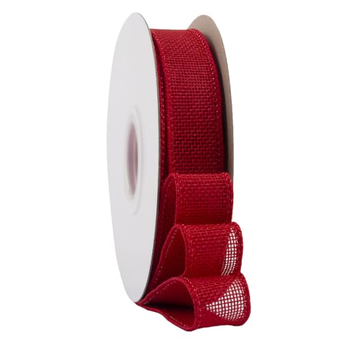 TMTGTS Breit 25mm Juteband lang 20 Yards Vintage Burlap Wired Ribbon mit Draht Sackleinen Band Verdrahtet Sackleinen für Floristen Weihnachten Geburtstag Geschenkverpackung Tauf Hochzeitdeko (7#) von TMTGTS