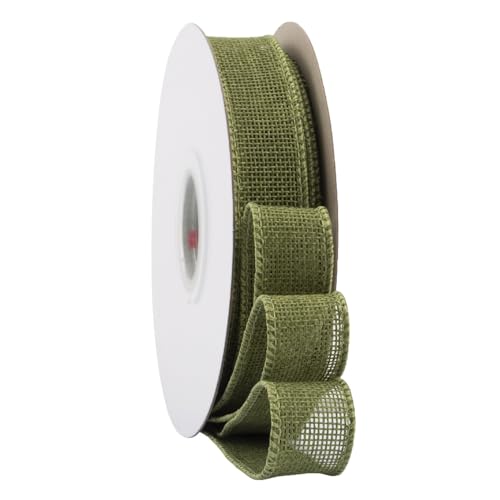 TMTGTS Breit 38mm Juteband lang 20 Yards Vintage Burlap Wired Ribbon mit Draht Sackleinen Band Verdrahtet Sackleinen für Floristen Weihnachten Geburtstag Geschenkverpackung Tauf Hochzeitdeko (19#) von TMTGTS