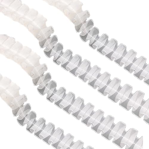 TMTGTS Chiffon Rüschen 10 Yards 2-lagig Plissee Spitzenband Organza Gerüschter Organza Dekoband Rüschenband für Kleidung Für DIY Nähen Kleidung Bestickte Hochzeit Party Blumensträuße Kuchen(2#) von TMTGTS