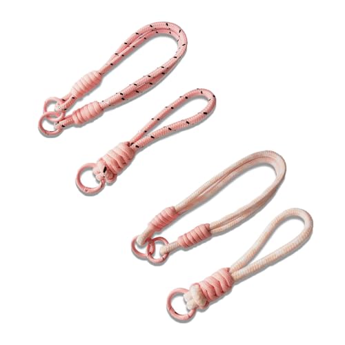 TMTGTS Handykette Universal 2 Paar Nylon Bunte Geflochtene Lanyards Karabiner Handgelenk Kette Kreative Abnehmbare Neck Lanyard Lang Schlüsselkette Band für Outdoor-Sport Wandern(29A+30A，29B+30B) von TMTGTS