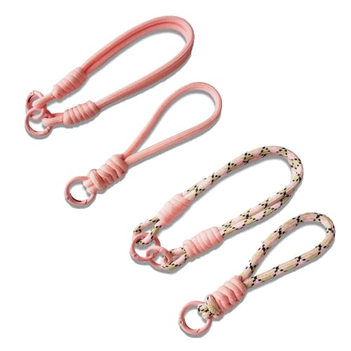 TMTGTS Handykette Universal 2 Paar Nylon Bunte Geflochtene Lanyards Karabiner Handgelenk Kette Kreative Abnehmbare Neck Lanyard Lang Schlüsselkette Band für Outdoor-Sport Wandern(29C+30C，29D+30D) von TMTGTS