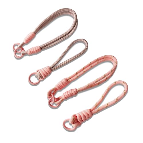 TMTGTS Handykette Universal 2 Paar Nylon Bunte Geflochtene Lanyards Karabiner Handgelenk Kette Kreative Abnehmbare Neck Lanyard Lang Schlüsselkette Band für Outdoor-Sport Wandern(29D+30D，29E+30E) von TMTGTS