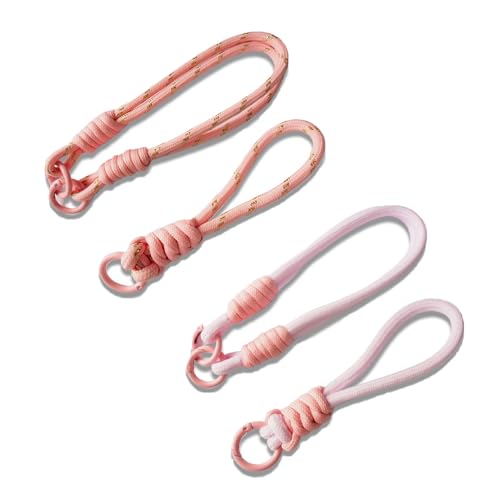 TMTGTS Handykette Universal 2 Paar Nylon Bunte Geflochtene Lanyards Karabiner Handgelenk Kette Kreative Abnehmbare Neck Lanyard Lang Schlüsselkette Band für Outdoor-Sport Wandern(29E+30E，29F+30F) von TMTGTS