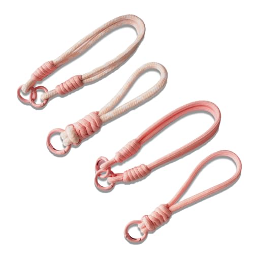 TMTGTS Handykette Universal 2 Paar Nylon Bunte Geflochtene Lanyards Karabiner Handgelenk Kette Kreative Abnehmbare Neck Lanyard Lang Schlüsselkette Band für Outdoor-Sport Wandern(29I+30I，29J+30J) von TMTGTS