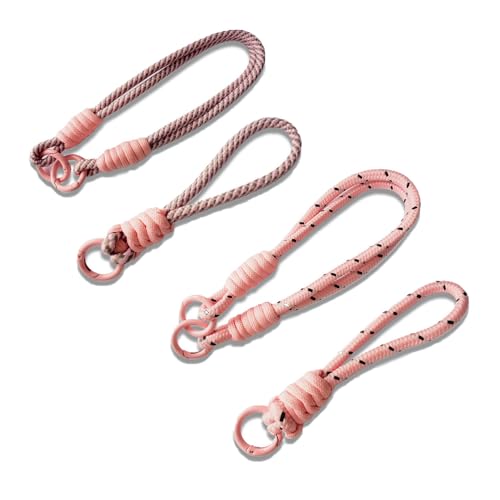 TMTGTS Handykette Universal 2 Paar Nylon Bunte Geflochtene Lanyards Karabiner Handgelenk Kette Kreative Abnehmbare Neck Lanyard Lang Schlüsselkette Band für Outdoor-Sport Wandern(29J+30J，29A+30A) von TMTGTS