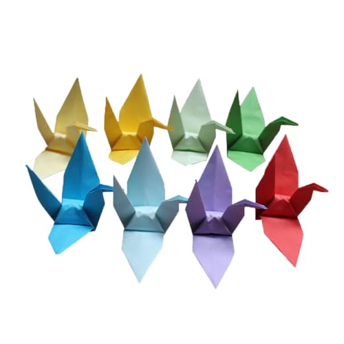 TMTGTS Regenbogen Origami-Papierkrane Kraniche 50 Stück DIY Handgefertigt Origami Papier Vögel Kransche Gefaltet Vogelgirlande Zur Dekoration Von Hochzeiten Partys Kulissen Und Wohnungen(Buntes1#) von TMTGTS