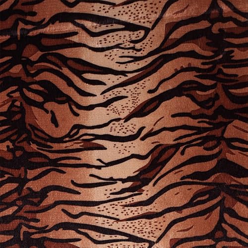 TMTGTS Samt-Tierdruck-Stoff Polyester Samt Leopard Weich Faux Fake Fur Short Pile Siberian Tiger Fabric Zebra Bedruckter Tierdruck Samtstoff zum Nähen von Bekleidung und Dekorationen jeder Art(25#) von TMTGTS