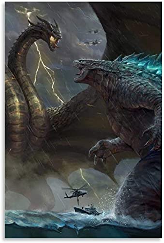 TMXON 5D-Diamantmalerei zum Selbermachen, Kristall-Strassmalerei, Godzilla – König der Monster, Godzilla King Ghidorah und Bild, Stickbilder, Kunsthandwerk für Erwachsene und Kinder, 40 x 50 cm von TMXON