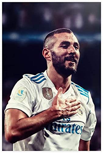 TMXON DIY 5D Diamantmalerei, Kristall-Strassmalerei, Fußballspieler Karim Benzema, Farbe 2, Bild, Stickbilder, Kunsthandwerk für Erwachsene und Kinder, 40 x 40 cm von TMXON