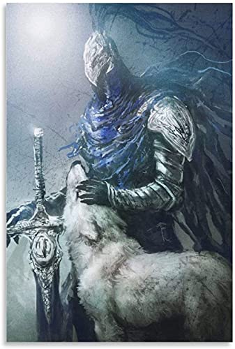 TMXON DIY 5D Diamantmalerei Kristall Strass Malerei Spiel Dark Souls Wolf Sif und Artorias HD Stickbilder Kunsthandwerk für Erwachsene Kinder 40x40CM von TMXON