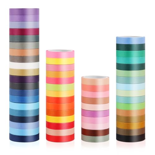 TNEDFOD 60 Rollen Washi Tapes, buntes Klebeband für Malerpapier, zum Basteln, Dekorieren, Spaß für Kinder von TNEDFOD