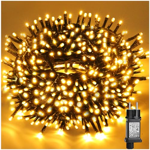 TNMOO Lichterkette Weihnachtsbaum, 20M 200 LED Lichterkette Weihnachtsbaum Innen mit 8 Modi, IP44 Wasserdicht Weihnachtsbeleuchtung für Garten Weihnachten von TNMOO