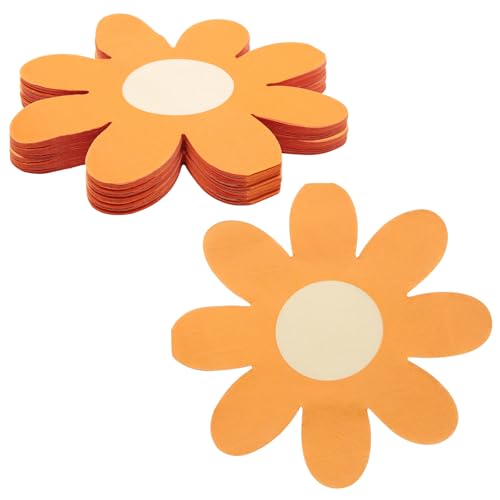 TNSLAND 40 Stück Servietten Gänseblümchen Servietten Blumen Bunt Servietten Sommer Party, Servietten Blumenform, Napkins Gänseblümchen deko Servietten Sommerfest Geschirr Party Dekoration (Orange) von TNSLAND