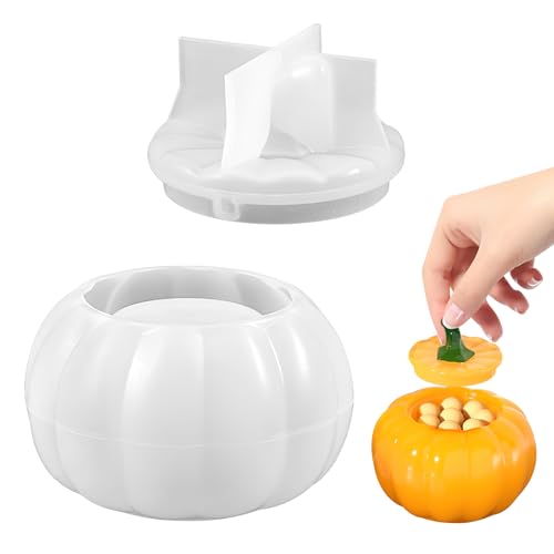 TNSLAND Kürbis Giessformen Silikon, Pumpkin Silikonform Kerzenhalter, 3D Halloween Silikon Gießformen Silikonform Herbst für DIY-Organisator, Herbstdekorationen, Halloween Thanksgiving-Geschenke von TNSLAND