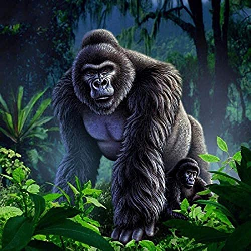 TNXEV Diamond Painting Children's 5D Gorilla Animals DIY Painting by Numbers Adult Diamond Painting Birthday Gifts 30 * 40CM von TNXEV