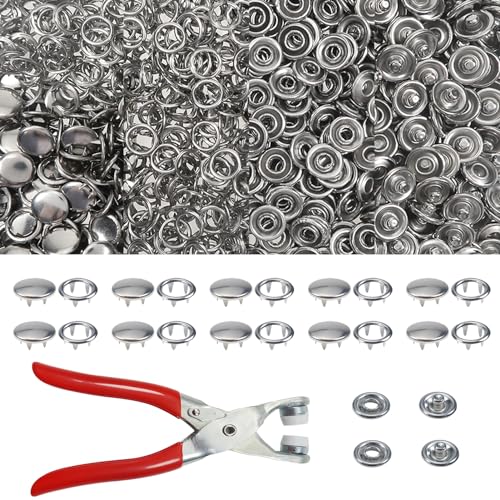 TOAOB 100 Set Edelstahl Druckknöpfe kit mit Zange 9,5mm Jersey Druckknöpfe Silber Für DIY Sewing Craft Basteln Kleidung Taschen Handgemaakt Kleding Repareren von TOAOB THE ONE AND ONLY BABY