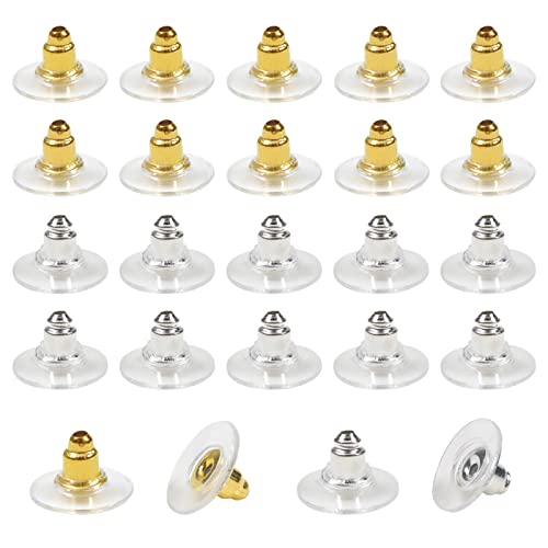 TOAOB 100 Stück Edelstahl Ohrstecker Verschluss Gold und Silber Ohrringe Stecker Kunststoff Ohrring Rücken Earring Backs für Haken Ohrstecker DIY Schmuckherstellung von TOAOB THE ONE AND ONLY BABY