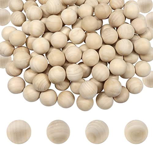 TOAOB 100 Stück Holzkugeln Ohne Loch 14mm Runde Natürliche Lose Spacer Perlen Unlackiert Naturholz Holzperlen Bastelperlen für DIY Schmuck Herstellung zum Basteln von TOAOB THE ONE AND ONLY BABY