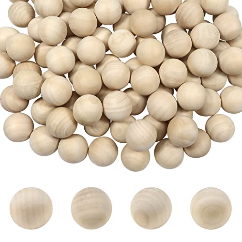 TOAOB 100 Stück Holzkugeln Ohne Loch 18mm Runde Natürliche Lose Spacer Perlen Unlackiert Naturholz Holzperlen Bastelperlen für DIY Schmuck Herstellung zum Basteln von TOAOB THE ONE AND ONLY BABY