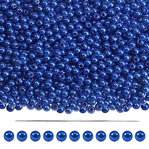 TOAOB 1000 Stück Bastelperlen Blau 4 mm Acrylperlen mit Loch Runde Perlen zum Auffädeln für DIY Schmuckherstellung Armbänder Halsketten Kleidung Basteln von TOAOB THE ONE AND ONLY BABY