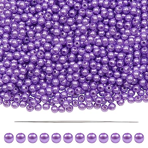 TOAOB 1000 Stück Bastelperlen lila 4 mm Acrylperlen mit Loch Runde Perlen zum Auffädeln für DIY Schmuckherstellung Armbänder Halsketten Kleidung Basteln von TOAOB THE ONE AND ONLY BABY