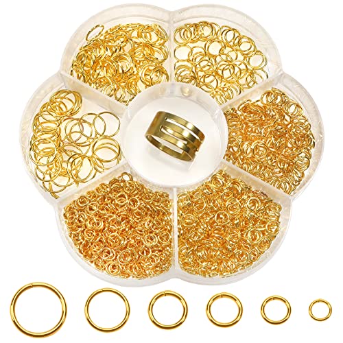 TOAOB 1000 Stück Golden Jump Ringe Spaltringe 4mm bis 10mm Edelstahl Kettenringe Biegeringe mit Öffner für Halsketten Armband DIY Schmuckherstellung von TOAOB THE ONE AND ONLY BABY