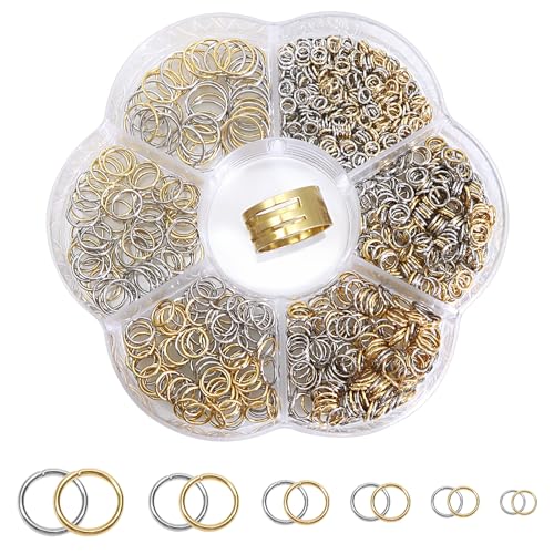 TOAOB 1000 Stück Jump Ringe Spaltringe Gold und Edelstahlfarbe 4mm bis 10mm Edelstahl Sprungringe Offene Biegeringe Verbindungsringe für DIY Schmuckherstellung Halsketten Armband Schlüsselanhänger TOAOB 1000 Stück Jump Ringe Spaltringe Gold und Edelstahlfarbe 4mm bis 10mm Edelstahl Sprungringe Offene Biegeringe Verbindungsringe für DIY Schmuckherstellung Halsketten Armband Schlüsselanhänger von TOAOB THE ONE AND ONLY BABY