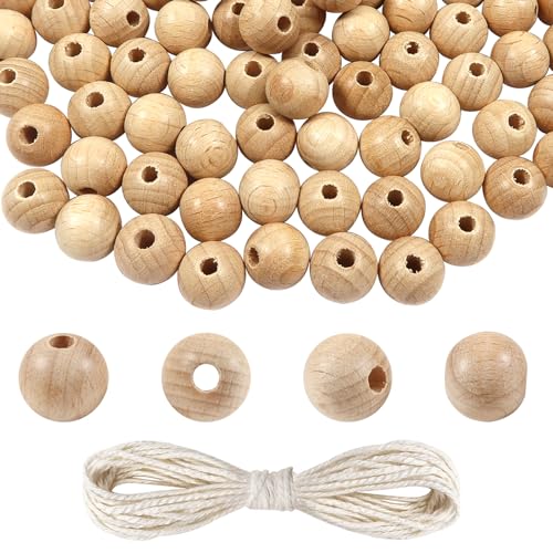 TOAOB 12mm 160 Stück Holzperlen Buchenholz Runde Natürliche Lose Spacer Perlen für DIY Schmuck Herstellung von TOAOB THE ONE AND ONLY BABY