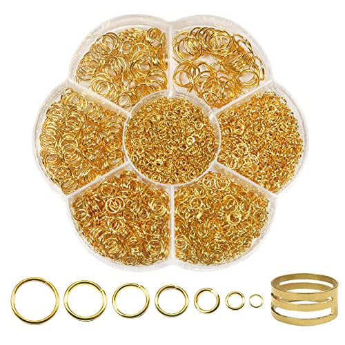 TOAOB 2300 Stück 3mm bis 10mm Metall Kettenringe Biegeringe Golden Jump Ringe Spaltringe mit Öffner für Halsketten Armband DIY Schmuckherstellung von TOAOB THE ONE AND ONLY BABY