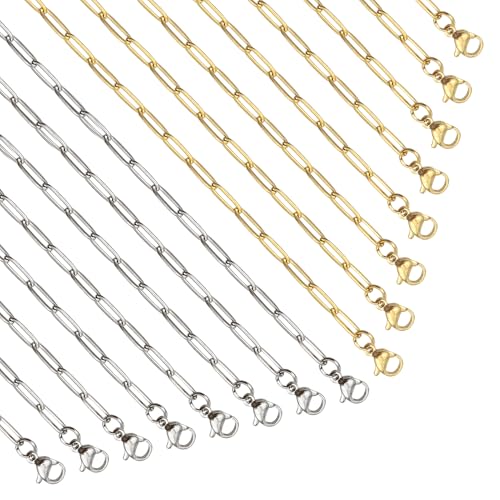 TOAOB 16 Stück Büroklammern Kette Gold Silber Edelstahl Gliederkette für DIY Halskette Armband Choker Schmuckherstellung von TOAOB THE ONE AND ONLY BABY