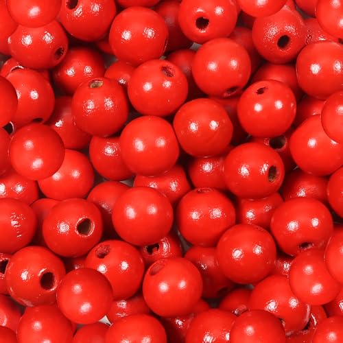 TOAOB 16 mm 100 Stück Holzperlen Runde Natürliche Rot Holz Perlen Basteln für DIY Handgefertigte Dekorationen Schmuck Handwerk Machen von TOAOB THE ONE AND ONLY BABY