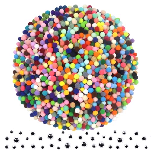 TOAOB 1900 Stück Pompons 10mm 45 Farben Pompom Flauschigen Plüsch Bälle Kunst Bommel für Lustige DIY Kreative Handwerk von TOAOB THE ONE AND ONLY BABY