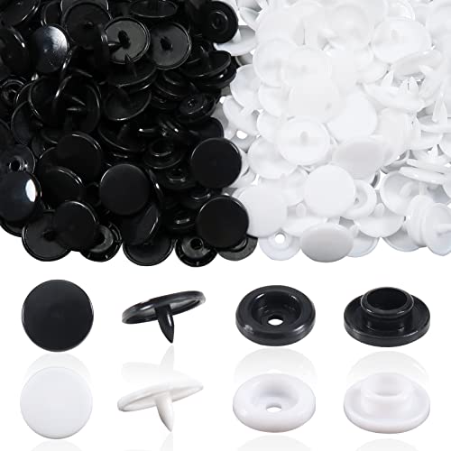 TOAOB 200 Set T5 Druckknöpfe Kunststoff Basteln Buttons Snaps Schwarz und Weiß Plastik Nähfrei Zubehöre für Stoff alle Arten DIY Kleidung Accessoires von TOAOB THE ONE AND ONLY BABY