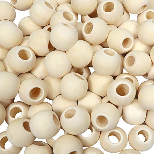 TOAOB 20mm 100 Stück Holzperlen Großes Loch Runde Natürliche Lose Spacer Perlen für DIY Schmuck Herstellung von TOAOB THE ONE AND ONLY BABY