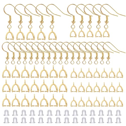 TOAOB 240 Stück Ohrhänger Messing Gold Ohrhänger Ohrhaken Ohrring Haken Hypoallergene Ohrhaken Ohrringe Zubehör mit Anhängerschlaufe und Silikon Ohrringe Verschlüsse für DIY Schmuckherstellung von TOAOB THE ONE AND ONLY BABY