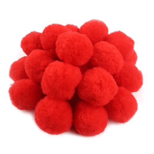 TOAOB 30 Stück Pompons zum Basteln Groß 5 cm Rot Pompom Flauschigen Plüsch set Bälle Kunst Bommel für Dekorieren Verzieren Nähen DIY Lustige Kreativen Handwerk von TOAOB THE ONE AND ONLY BABY