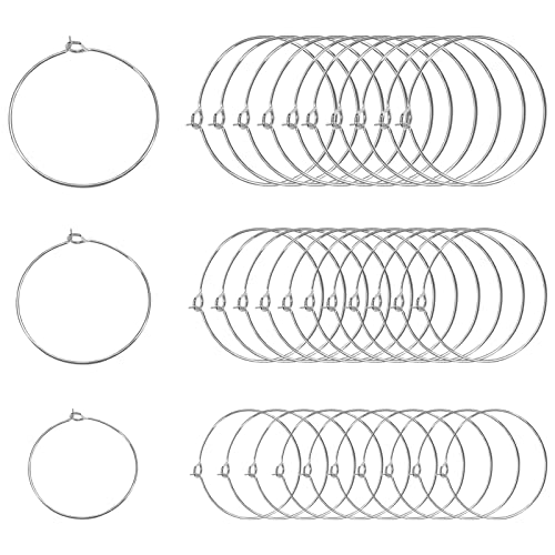 TOAOB 300 Stück 20mm 25mm 30mm Silberton Legierung Wein Glas Charme Ringe Ohrring Glasmarkierer für Weinglas Creolen Party DIY Schmuck Zubehör von TOAOB THE ONE AND ONLY BABY