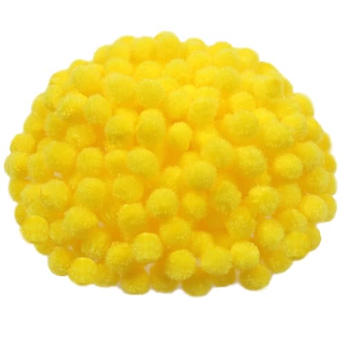 TOAOB 300 Stück Pompons 10mm Klein Gelb Pompom Flauschigen Plüsch Set Bälle Kunst Bommel für Lustige DIY Kreative Handwerk von TOAOB THE ONE AND ONLY BABY