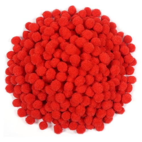 TOAOB 300 Stück Pompons 10mm Rot Klein Pompom Flauschigen Plüsch Set Bälle Kunst Bommel für Lustige DIY Kreative Handwerk von TOAOB THE ONE AND ONLY BABY