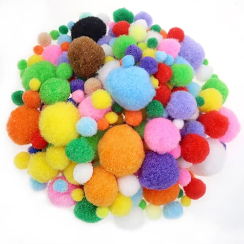 TOAOB 300 Stück Pompons 10mm bis 40mm Bunte Pompom Flauschigen Plüsch set Bälle Kunst Bommel für Lustige DIY Kreative Handwerk von TOAOB THE ONE AND ONLY BABY