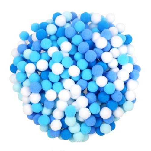 TOAOB 300 Stück Pompons 20mm Blau Serie Pompom Flauschigen Plüsch Set Bälle Kunst Bommel für Lustige DIY Kreative Handwerk von TOAOB THE ONE AND ONLY BABY