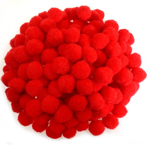 TOAOB 300 Stück Pompons 20mm Rot Pompom Flauschigen Plüsch Set Bälle Kunst Bommel für Lustige DIY Kreative Handwerk von TOAOB THE ONE AND ONLY BABY